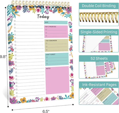 To Do List Notepad - To Do List Notebook for Work with 52 Sheets, Undated Daily Planner Perfect for Enhanced Productivity and Goal Achievement - Green