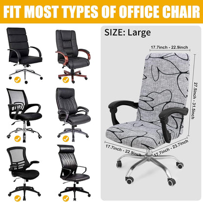 Smiry Stretch Printed Office Chair Armrest Covers, 2 Pcs Soft Fit Removable Washable Computer Desk Chair Arm Covers Protector, Black