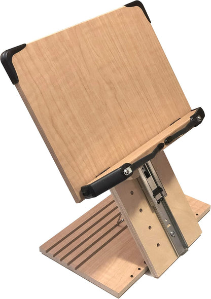 BS1500PRO Large Portable Height Adjustable Foldable Eye-Level Ergonomic Bookstand Holder for Reading Hands Free Large Thick Heavy College Textbooks Tablets Neck Pain Free