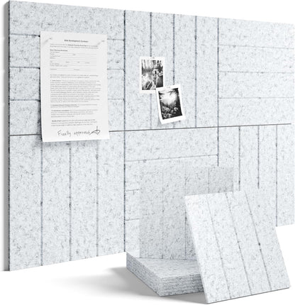 Fluxynara Large Felt Bulletin Board 48" x 36" Cork Board Alternative-12 Pack with 70 Safe Removable Adhesive Tabs, Cork Boards for Walls Cork Board for Home Office Classroom Pin Board (Oatmeal)