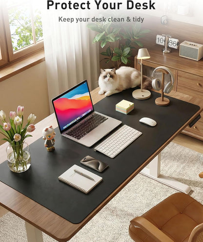 Aothia Non-Slip PU Leather Waterproof Laptop Desk Pad Protector, Blotter Mat, Writing and Mouse Pad for Office & Home, Beige, 23.6" x 13.7" - Colors A