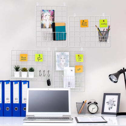 ODOXIA 2 Pack Wire Wall Grid Panel | Photos & Pictures Display Grid Wall Panels | Black, Magnetic & Metal Grid | Photo Grid Wire Board | Hanging Home, Office & Kitchen Decor