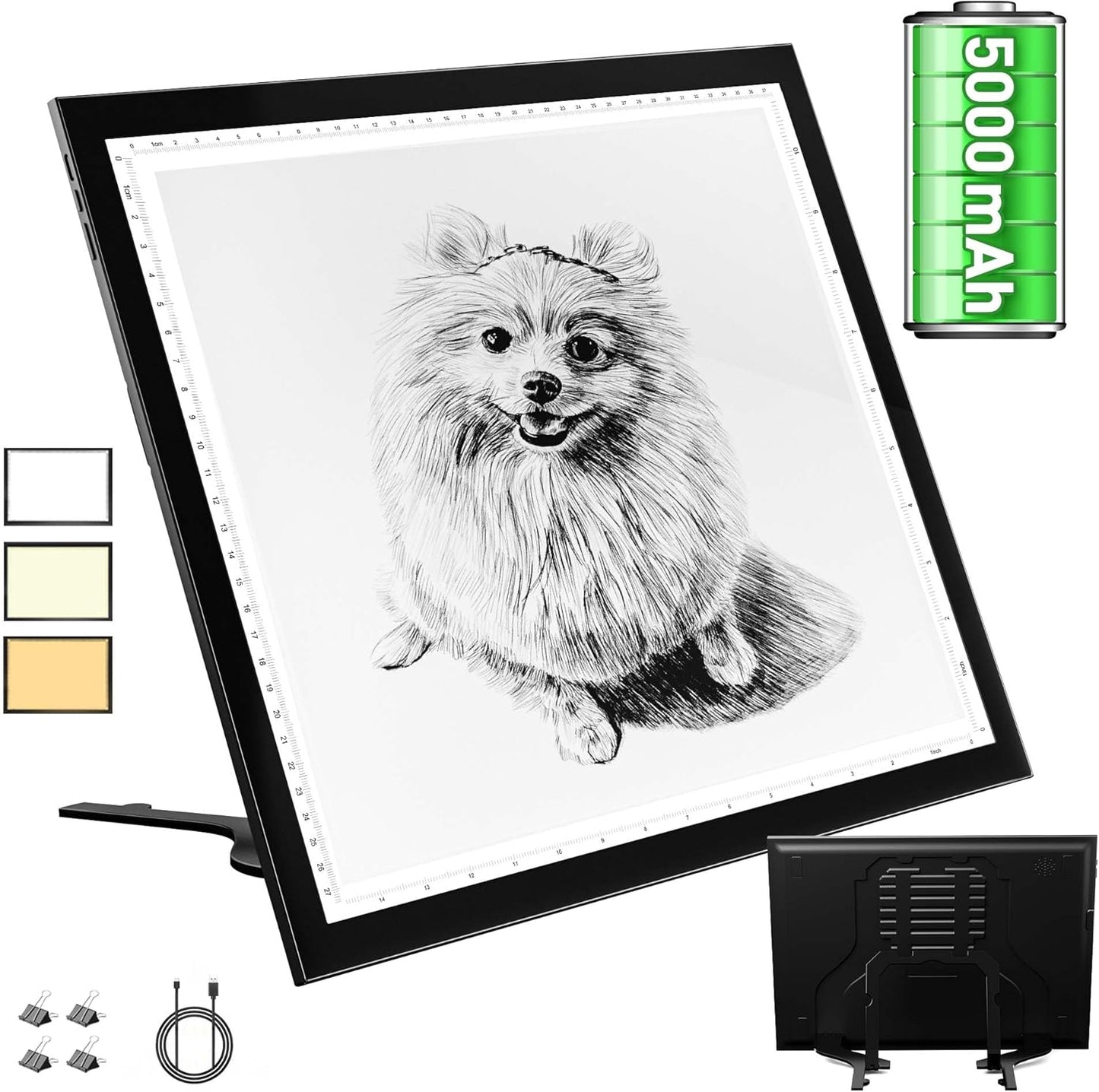 WELZK Light Board A3, 16.6×12.6inchs Light Pad, Side Button Design, 9 Levels/Stepless Dimming, Light Box Widely for Diamond Painting, Tracing, Weeding Vinyl etc.