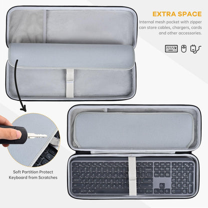 Hard Keyboard Carrying Case for Logitech Pebble Keys 2 K380s & Logitech K380 Bluetooth Keyboard Case + M350 Pebble Mouse Combo, Wireless Keyboard Shockproof Protective Travel Bag, Black