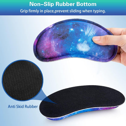 Mouse Wrist Rest, Canjoy 2 Pack Memory Foam Soft Fabric Mouse Wrist Rest Pad Support Cushion with Anti-Skid Rubber Base,Ergonomic Pain Relief Mouse Hand Rest (Black)