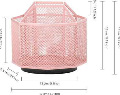 Exerz Desk Organiser/Mesh Desk Tidy Candy/Pen Holder/Multifunctional Organiser 360 Rotating