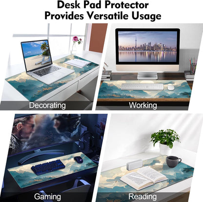 Galdas Mouse Pad For Gaming,Forest Background Pattern XXL XL Large Mouse Mat Long Extended MousePad Desk Mat Non-Slip Rubber Mice Pads Stitched Edges Thin (31.5 x 11.8 x 0.12 Inches) Tree