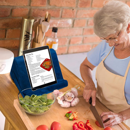 Ontel Pillow Pad Fold Away Multi-Angle Soft Tablet Stand, Gray