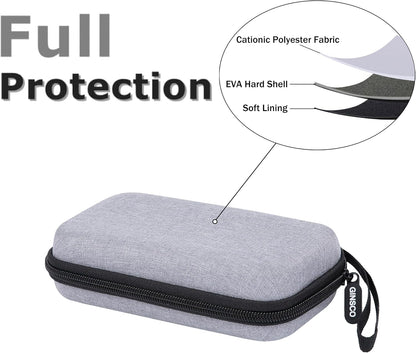 Ginsco Hard Shell Protection Case Electronic Accessories Organizer Pouch for MacBook Air/pro Adapter Chargers Cables Power Bank, for Sandisk Portable SSD Flash Disk SD Card (Black)
