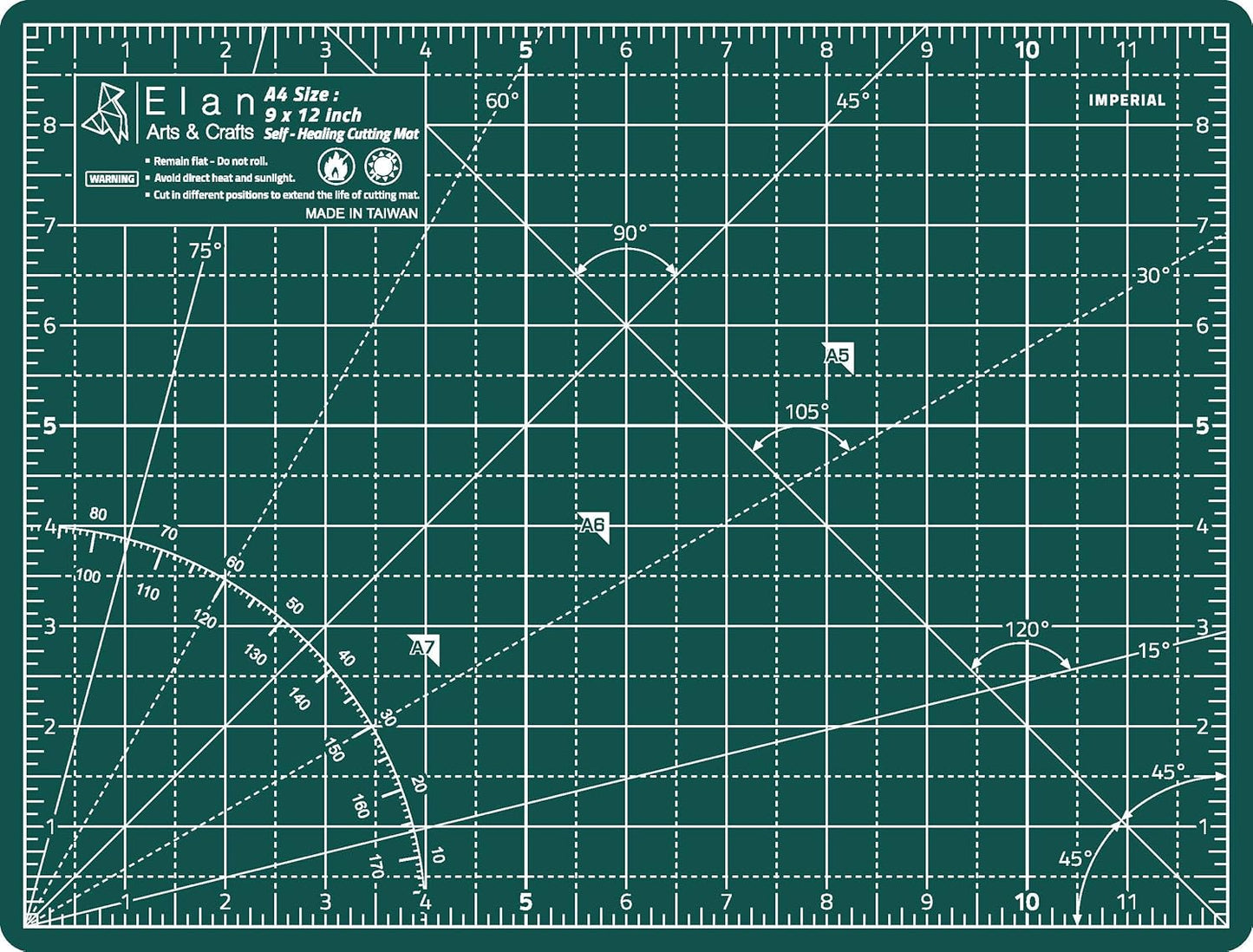 Elan Cutting Mat 36x72 Green, Extra Large Self Healing Cutting Mat 36 x 72 Inch, 5-Ply Craft Board Green, Hobby Board for Sewing and Quilting