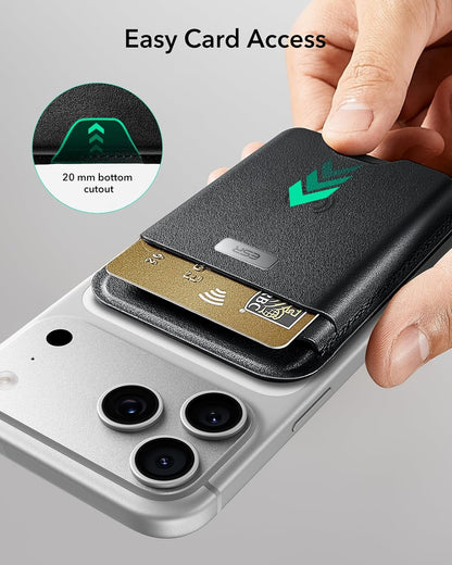 ESR Geo for MagSafe Wallet with Full Find My Functionality, RFID Blocking, 5 Cards Holder for Phone Case, Strong Magnetic Wallet for iPhone 17e/17/16/15/14/13/12 Series, Not for 13/12 Mini, Black
