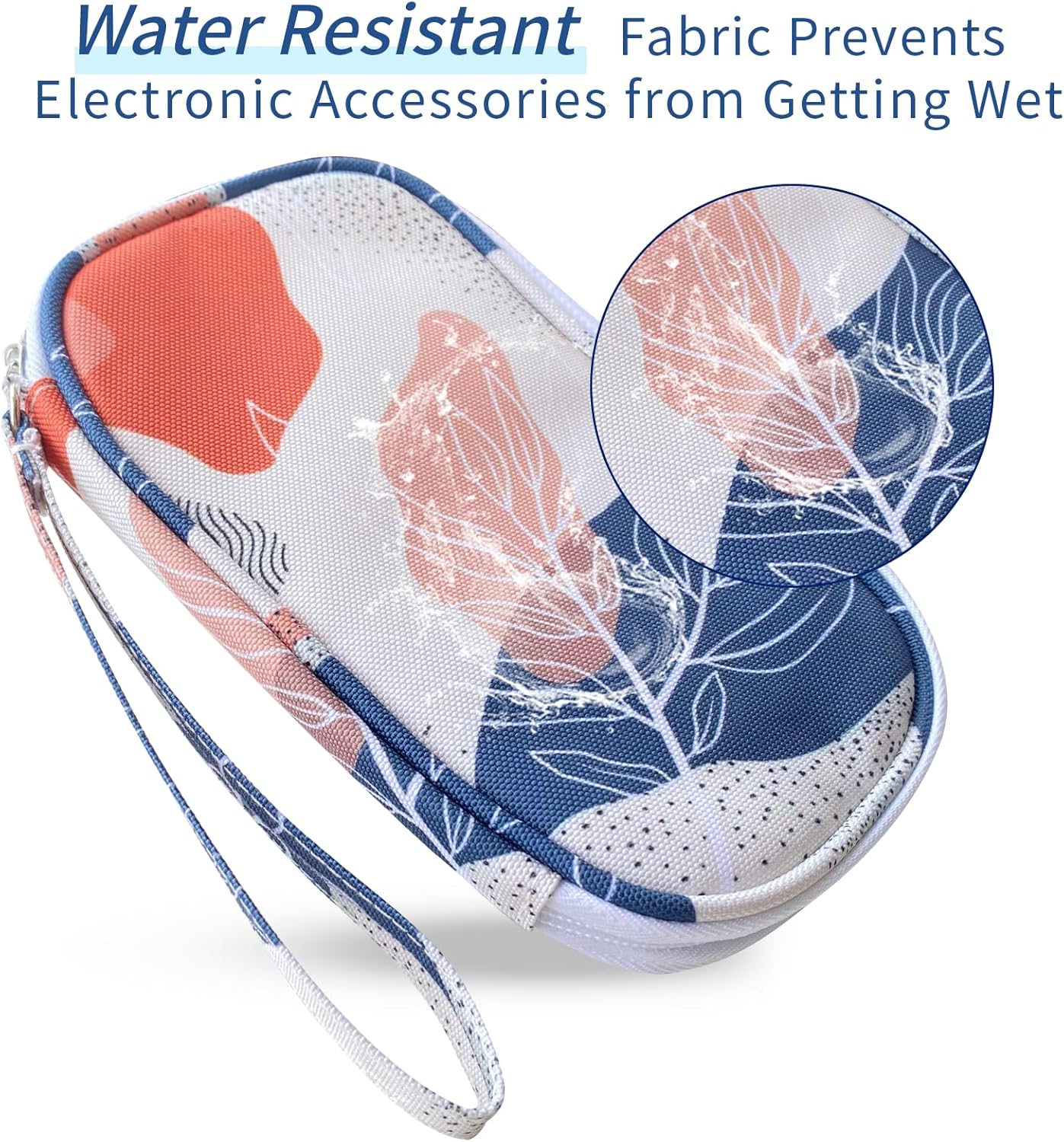 Electronics Organizer Travel Case, Cable Organizer Travel Essentials Tech Pouch,Suitable for Charger, Cable, Phone，Flash Drive,Bohemian leaves