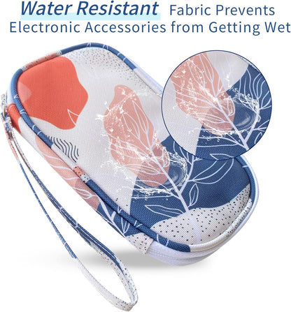 Electronics Organizer Travel Case, Cable Organizer Travel Essentials Tech Pouch,Suitable for Charger, Cable, Phone，Flash Drive,Bohemian leaves