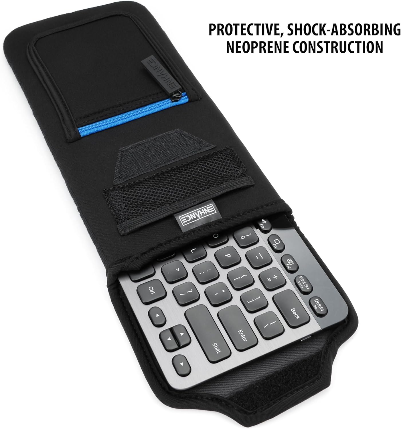 ENHANCE Keyboard Sleeve Travel Case for TKL Tenkeyless Compact Tournament eSports Gaming Keyboards (up to 15 Inches) - Rugged Neoprene Construction , Zipper Mouse Storage and Cable Storage Pouch