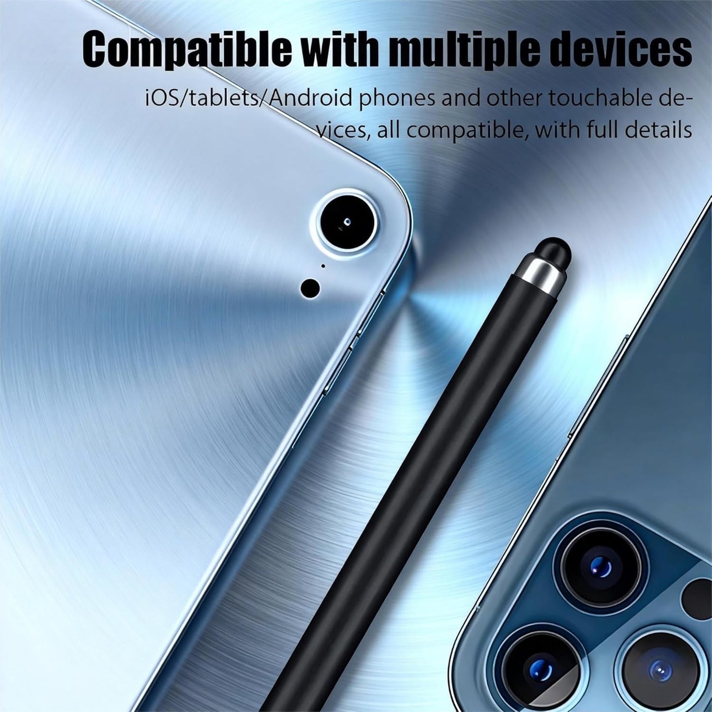 4pcs Stylus+6 Silicone Pen Clip,Pencil Holder for iPhone/ipad iOS/Android 15/14 Table,Compatible with Samsung A11+/A11/A9/A8/Fire Max 11/10/8 All Capacitive Touch Screen (colors4+6Pen Holder)