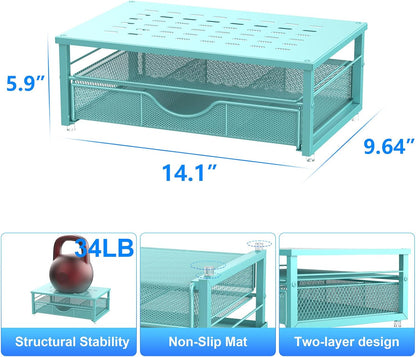 gianotter Computer Monitor Stand Riser, office organizer with Drawer, Office Organizers Storage for Classroom Office Supplies (Wood)
