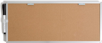 U Brands Dry Erase Weekly Combo Board, 7" x 16" Inches, Office Supplies, Silver Aluminum Frame, Pack of 1 (4585U03)