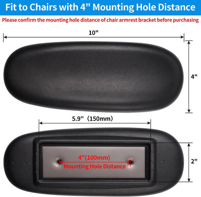 Office Chair Armrest Replacement, PU Arm Pads Caps, Fit to Most Chairs with 4" Mounting Hole Distance, 1 Pair