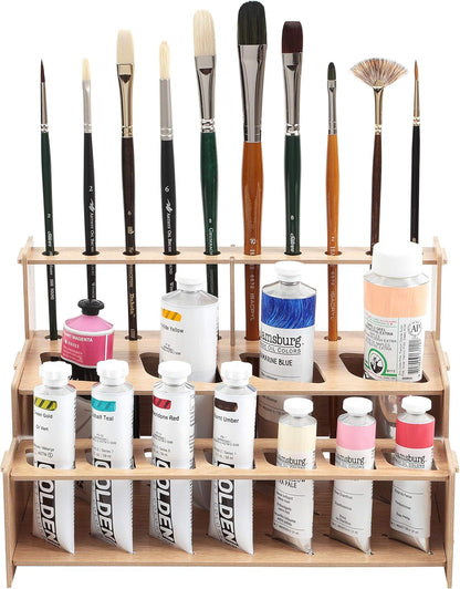 HG Art Concepts Mezzo Artist Drawing Rack - Wood Grain Laminate Multi Layer Desk Stand Professional Storage Display Organizer for Pens, Pencils, Drafting and all other Drawing Tools
