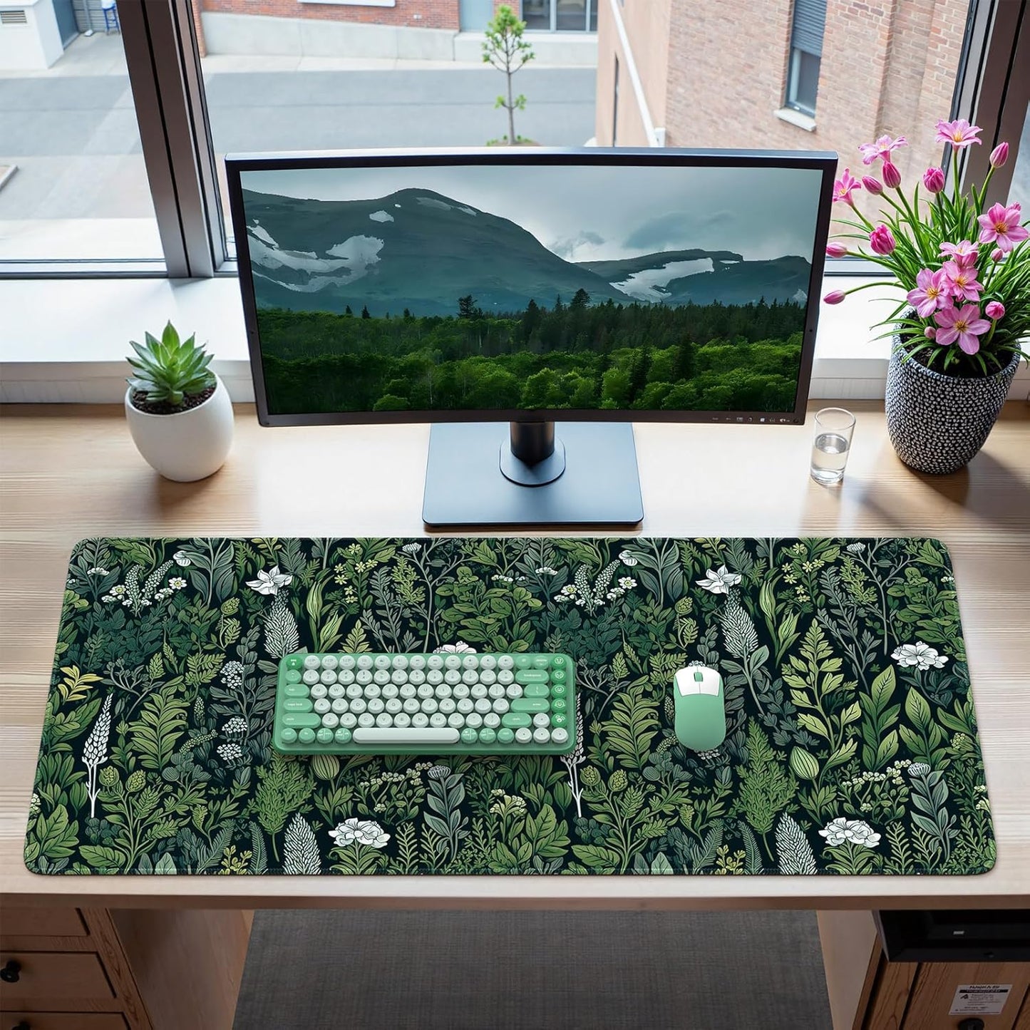 iCasso Desk Cover Mat, Office Mouse Pad, Desk Protector Mat, Extra Large Matt for Desktop,Anti-Slip XXL Big Mousepad with Stitched Edges for Computer Keyboard Retro Black - Colors B