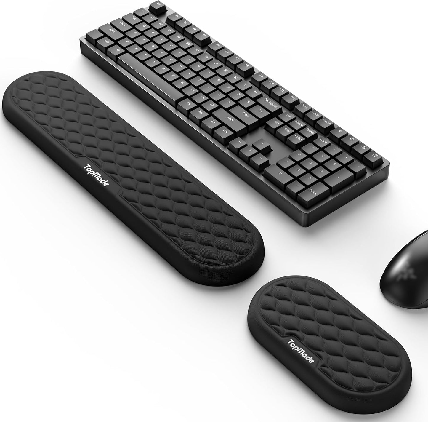 TopMade Keyboard Wrist Rest, Cooling Gel & Upgrade Soft Memory Foam Design Wrist Support for Keyboard, Full-Size Keyboard Hand Rest Pad, Ergonomic Palm Rest for for Long Hours of Work, Gaming, Black