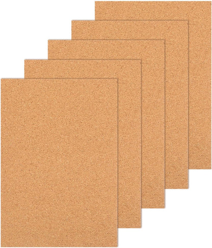 5 Packs Cork Board Tiles, Cork Bulletin Board Tiles for Walls Self-Adhesive Corkboards 12x8.3 Inches Bulletin Boards Squares for Home Office School Decor 1mm/0.04 Inches Thickness