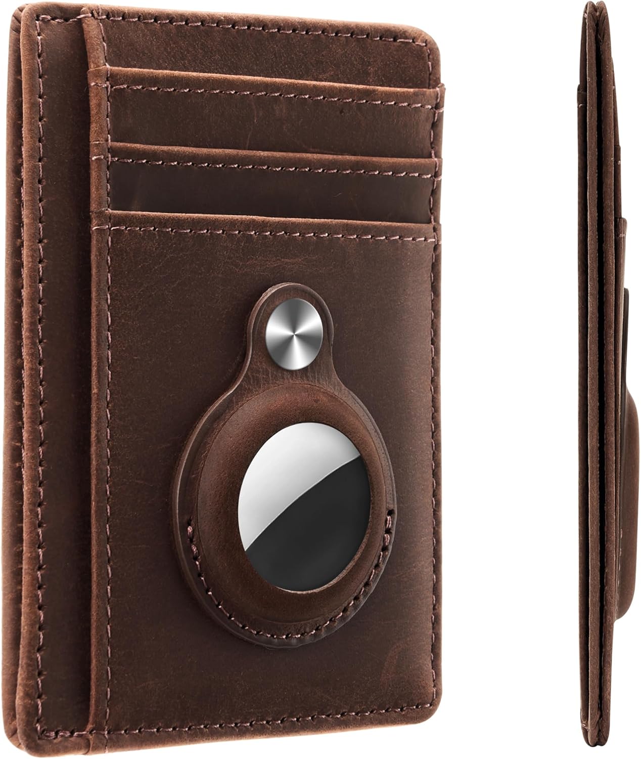 Slim Minimalist Front Pocket Air Tag Wallet, RFID Blocking Card Holder Wallet with Airtag Holder