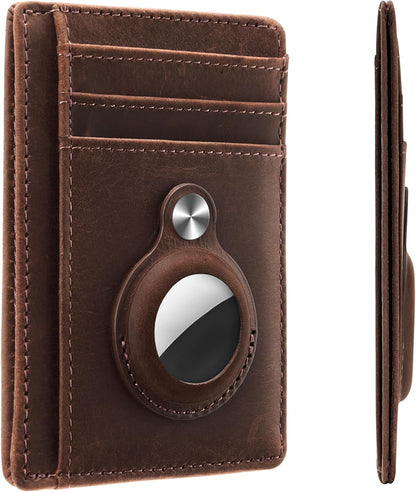 Slim Minimalist Front Pocket Air Tag Wallet, RFID Blocking Card Holder Wallet with Airtag Holder