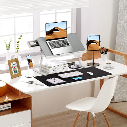 AFIING Large Desk Mat 47" x 17", Dual-Sided Natural Cork & PU Leather Desk Pad, Non-Slip Waterproof Mouse Pad for Office, Home & Gaming, Black