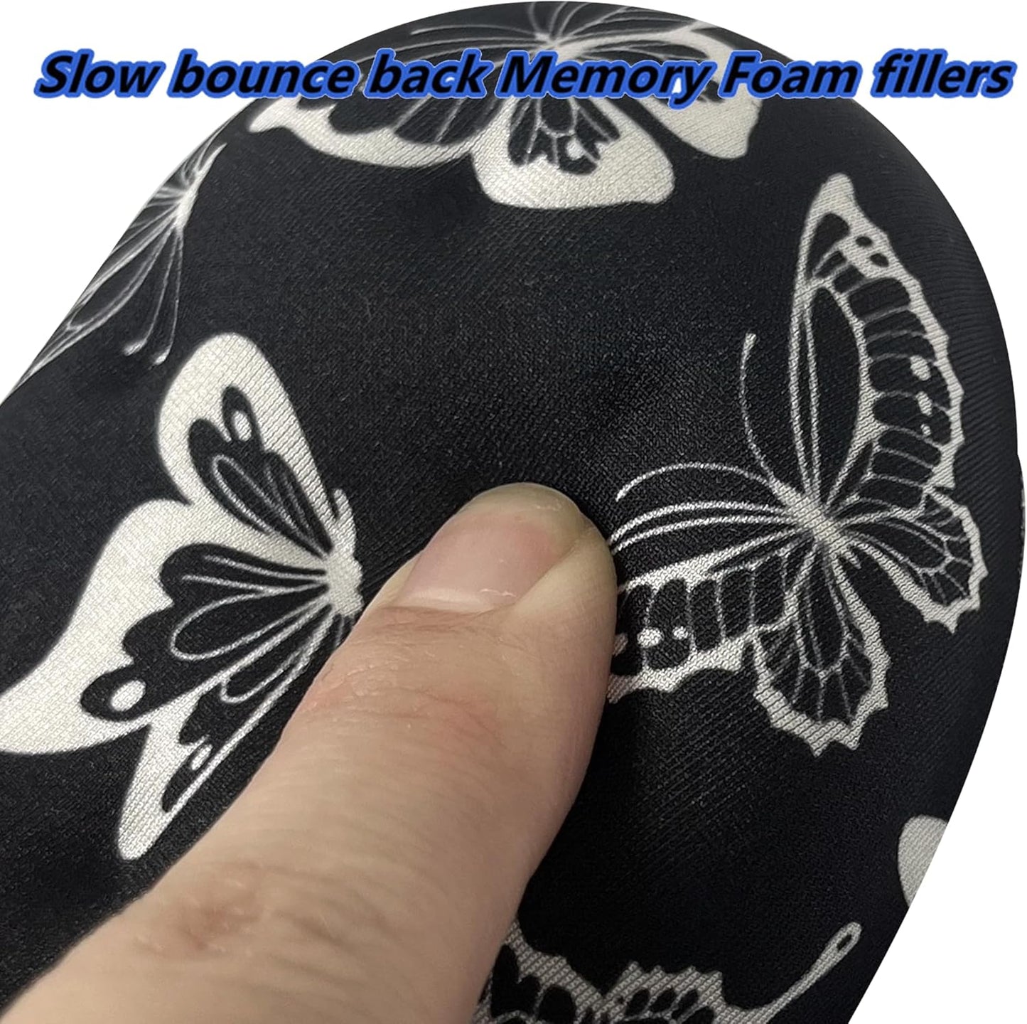 BRILA Ergonomic Memory Foam Mouse Wrist Rest Support Pad Cushion for Computer, Laptop, Office Work, PC Gaming - Massage Holes Design - Wrist Pain Relief (Black Mouse Wrist Rest)