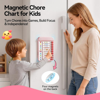 Chore Chart for Kids, Checklist Planning Board with Sliders, 19 Personalizable Sheets and Magnetic Marker, ADHD Tools for Kids to Do List Routine Chart Visual Schedule Board with Stand