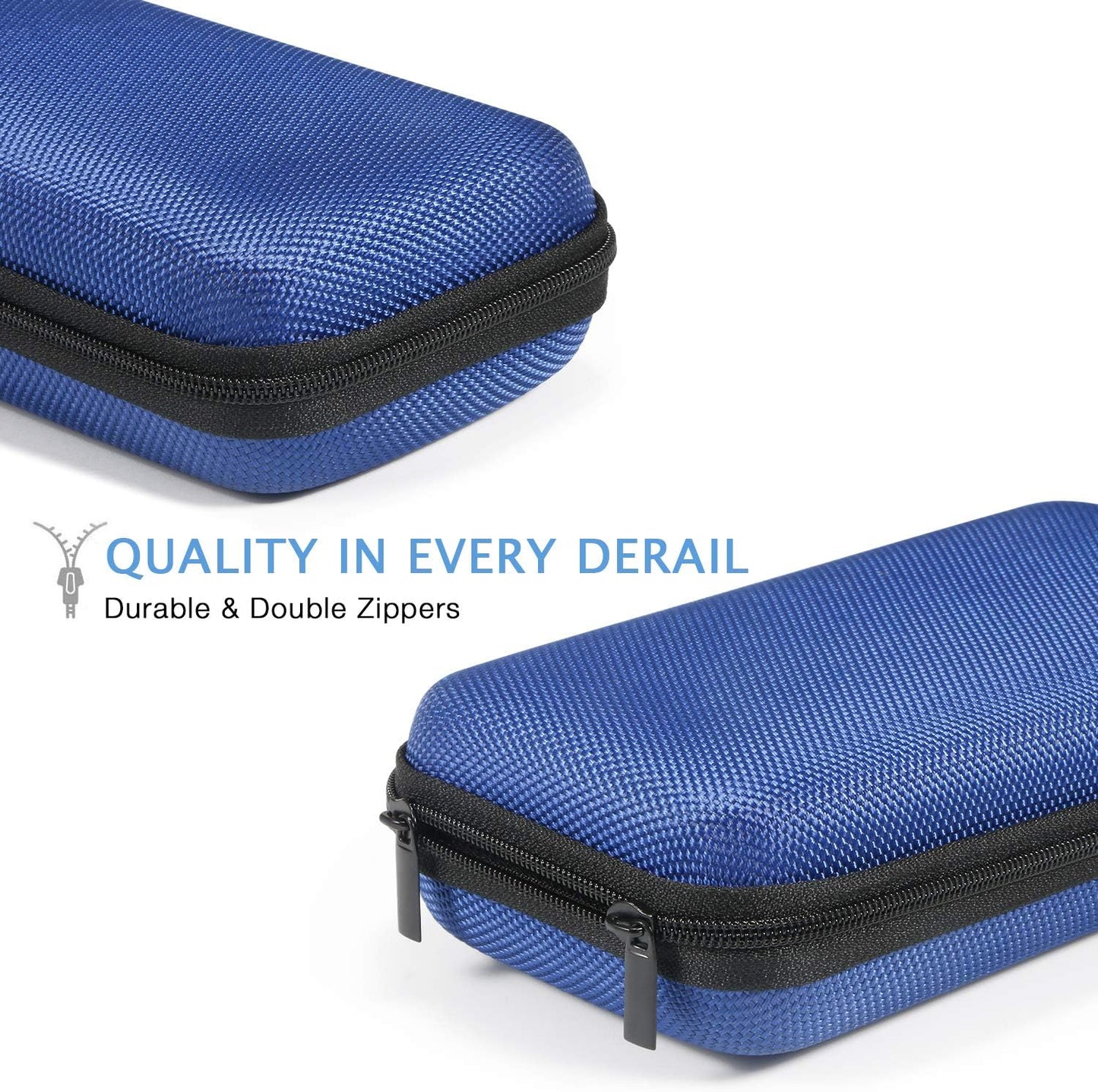 Portable Protection Hard EVA Case for External Battery, Cell Phone, GPS, Hard Drive, USB/Charging Cable, Small Carrying Bag Mesh Inner Pocket, Zipper Enclosure, Universal Travel Pouch Bag