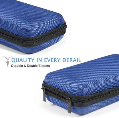 Portable Protection Hard EVA Case for External Battery, Cell Phone, GPS, Hard Drive, USB/Charging Cable, Small Carrying Bag Mesh Inner Pocket, Zipper Enclosure, Universal Travel Pouch Bag