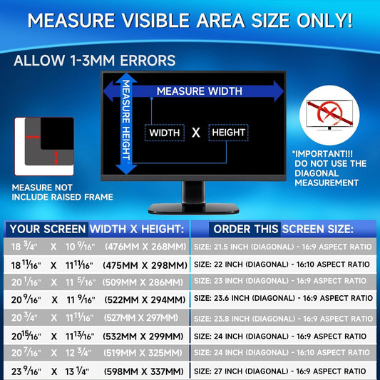 Magicmoon 2-Pack 24 Inch Computer Privacy Screen Filter, Anti-Spy/Glare Protector Film for Widescreen Monitor with 16:9 Aspect Ratio (Width x Height: 531mm x 298mm)