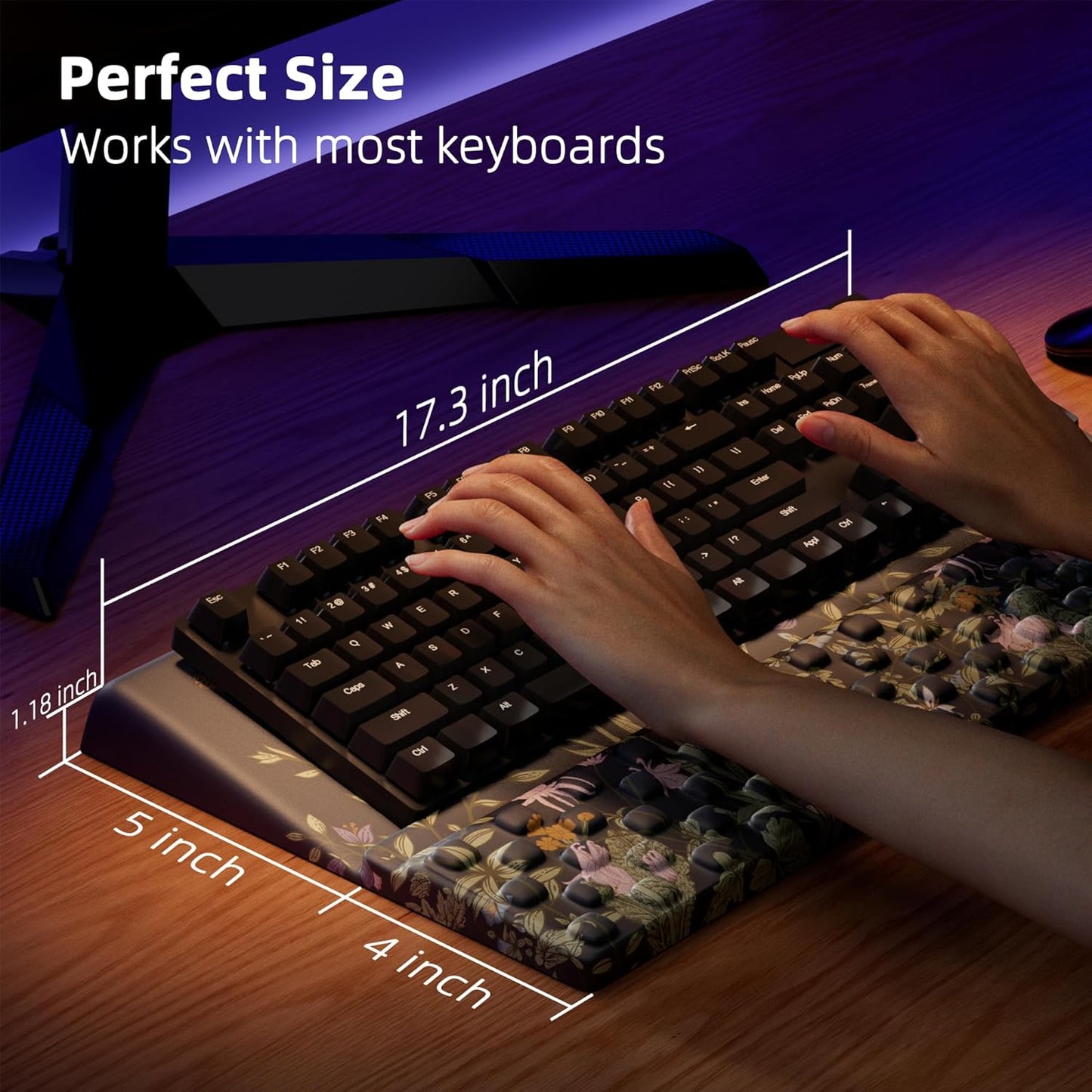 Ospelelf Tilt Keyboard Stand with Wrist Rest, Comfy Ergonomic Keyboard Riser Holder for Office Home