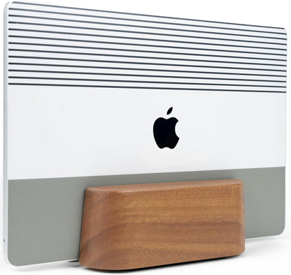 COREMINDED Adjustable Dual Vertical Laptop Stand for Desk, Wooden Laptop Holder, MacBook Pro Stand, Wood Mac Air Dock