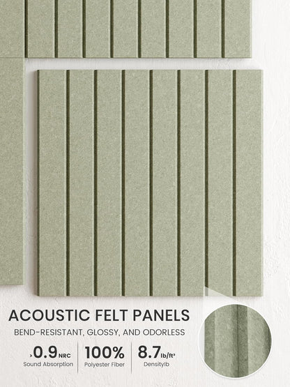 Bumusty Large Cork Board Alternative-48 x 36" Felt Bulletin Board Tiles, with 30 Pushpins, 70 Adhesive Tabs, Fine-Stripe 12-Pack, Cork Boards for Office Push Pin Board Felt Board-Oatmeal