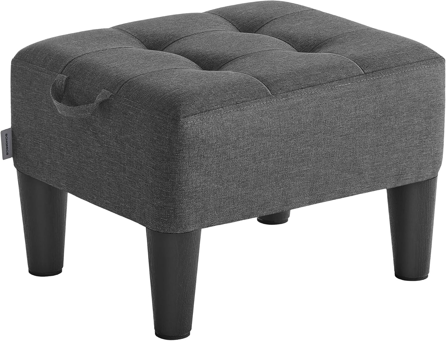 SONGMICS Foot Stool with Legs, Small Footstool Ottoman, Velvet Seat with Thick Cushion, for Living Room, Bedroom, Entryway, 330 lb Weight Capacity, Jelly Pink ULOM501R01