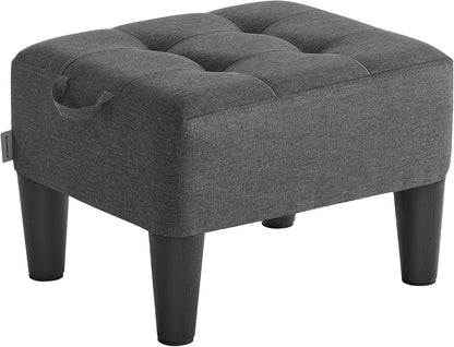 SONGMICS Foot Stool with Legs, Small Footstool Ottoman, Velvet Seat with Thick Cushion, for Living Room, Bedroom, Entryway, 330 lb Weight Capacity, Jelly Pink ULOM501R01