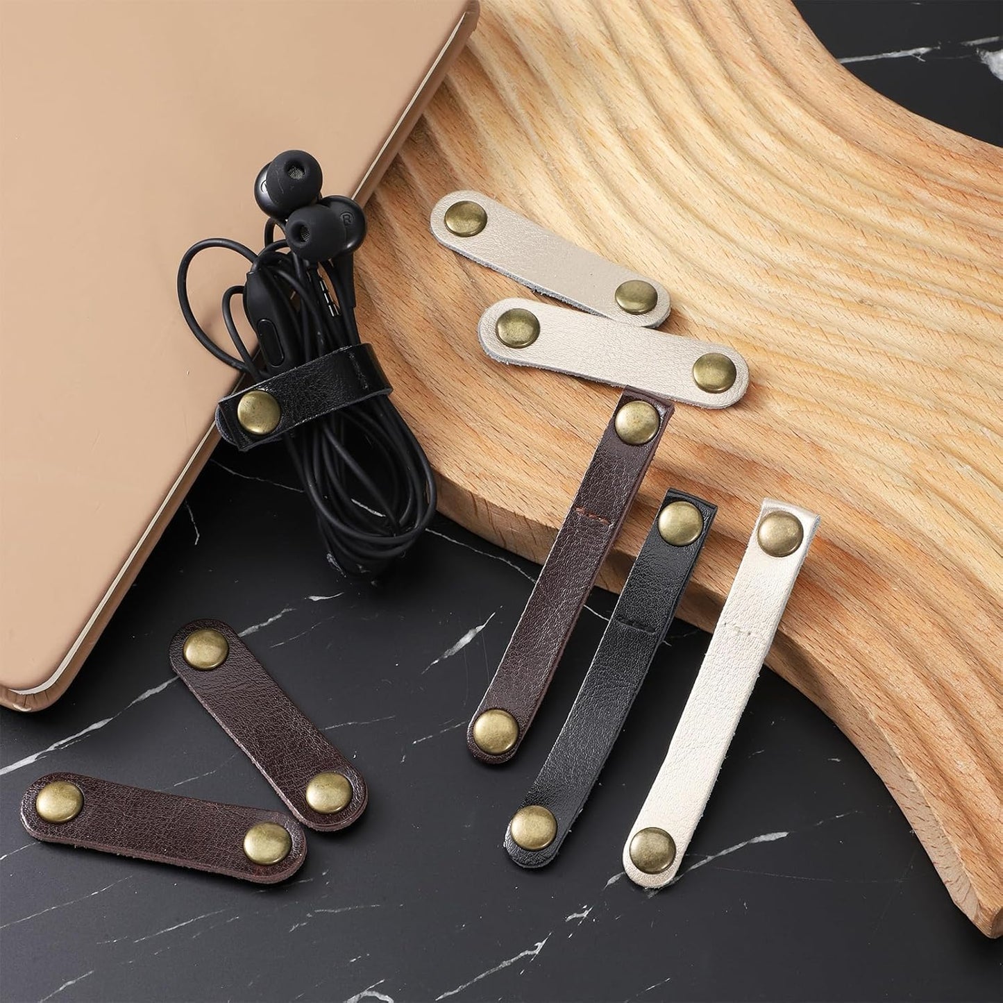 12 Pcs Data Cable Organizer, 2 Sizes Snap Cord Keepers Portable Strap Keepers for Travel, USB Charging Cable Strap Winder Earphone Wrap Men Women (6p 2.5in and 6p 3.5in)