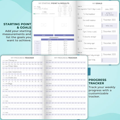 Clever Fox Fitness & Food Journal – Nutrition & Workout Planner for Women & Men – Diet & Gym Exercise Log Book with Calendars, Diet & Training Trackers - Undated, A5 Size, Hardcover (Forest Green)