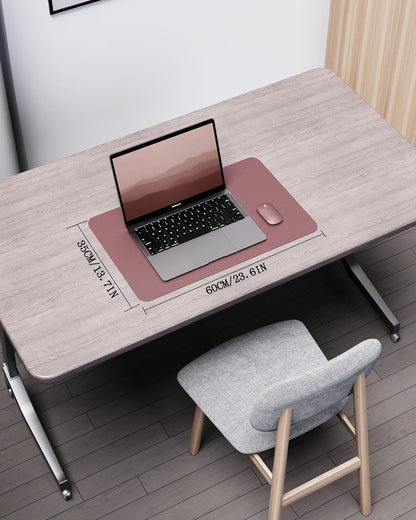 YSAGi Double-Sided Desk Pad, 31.5"x15.7"Leather Desk Mat, Eco Cork Desk Pad Protector,Large Mouse Pad,Waterproof Desk Blotter for Office/Home(Coffee)