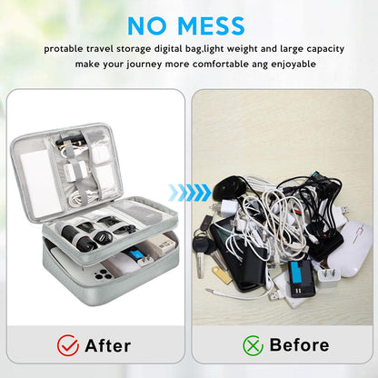 CILLA Electronics Organizer Travel, Travel Cord Organizer Case, Compact Electronics Accessories Bag for Cable, Cord, Charger, Phone