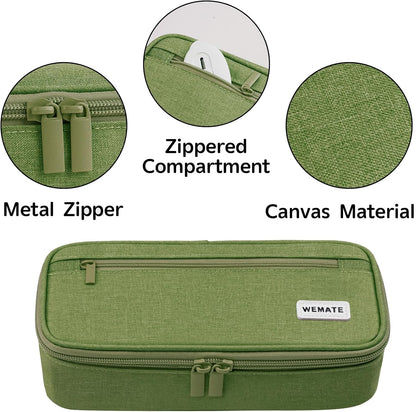 WEMATE Pencil Case, Large Storage Organizer, Makeup Bag, Teacher Must - have, Big Pencil Pouch, Marker Case for College
