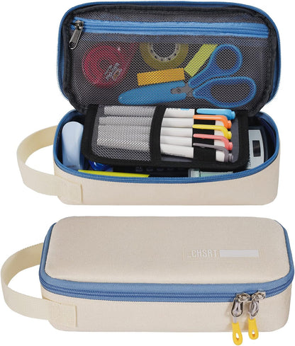 ECHSRT Large Pencil Case, Aesthetic Pen Pouch with Big Capacity, Minimalist Portable Stationery Bag with Handle for Office Organizer Aesthetic Pencil Cases