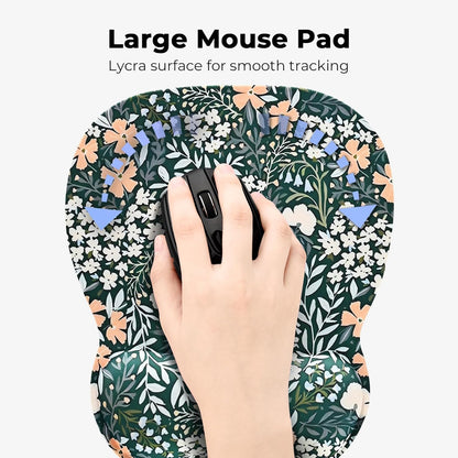 EooCoo Ergonomic Mouse Pad with Wrist Support, Mousepad with Memory Foam Wrist Rest and Non-Slip Base for Computer, Cafe, Home & Office, 9.64 x 8.26 in Office Desk Accessories