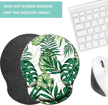 Mouse Pad with Wrist Support, Ergonomic Mouse Pad with Memory Foam Wrist Rest Cushion, Non-Slip Rubber Base Gaming Mice Pad for Home Office Computer Laptop, Flowers Grass