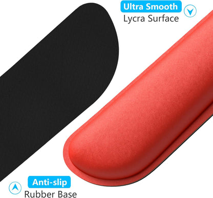 Dapesuom Enlarge Keyboard Wrist Rest, Memory Foam Keyboard Wrist Cushion for Computer Desk Mats Support, Pain Relief Ergonomic Mouse Pad Rests with Non-Slip Base for Gaming, Laptop, Radiant Orchid