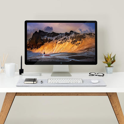 Premium Felt Desk Mat | Medium 12" x 36" | Multifunctional Desk Pad for Home Office | Light Gray