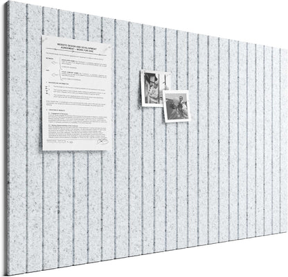 Bumusty Large Cork Board Alternative-48 x 36" Felt Bulletin Board Tiles, with 30 Pushpins, 70 Adhesive Tabs, Fine-Stripe 12-Pack, Cork Boards for Office Push Pin Board Felt Board-Oatmeal